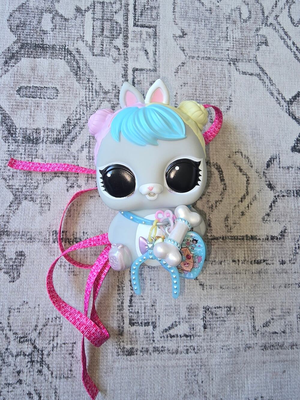 L.O.L. Surprise! Plush Pet Crossbody Bag in Gray, Blue, Pink, Yellow